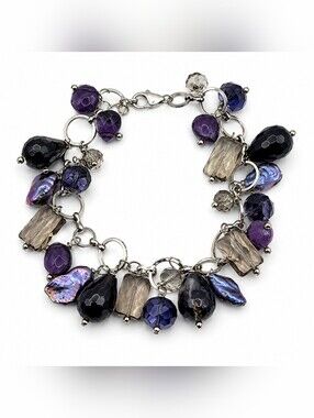 Artisan Charm Bracelet with Baroque Freshwater Pearls & Crystal Beads